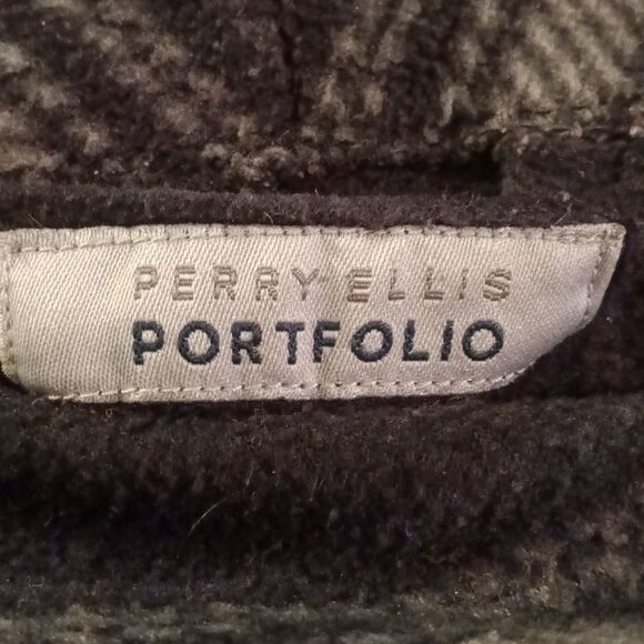 Perry Ellis Portfolio Mens Gray Plaid Bath Robe OS - Picture 4 of 5